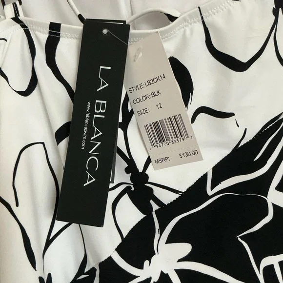 La Blanca Black and White One Piece Swimsuit - Picture 9 of 11